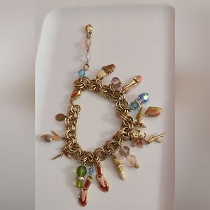 Vintage Kirks Folly Shoes Fairies Charm Bracelet Enamel 80's Euc Estate Vtg